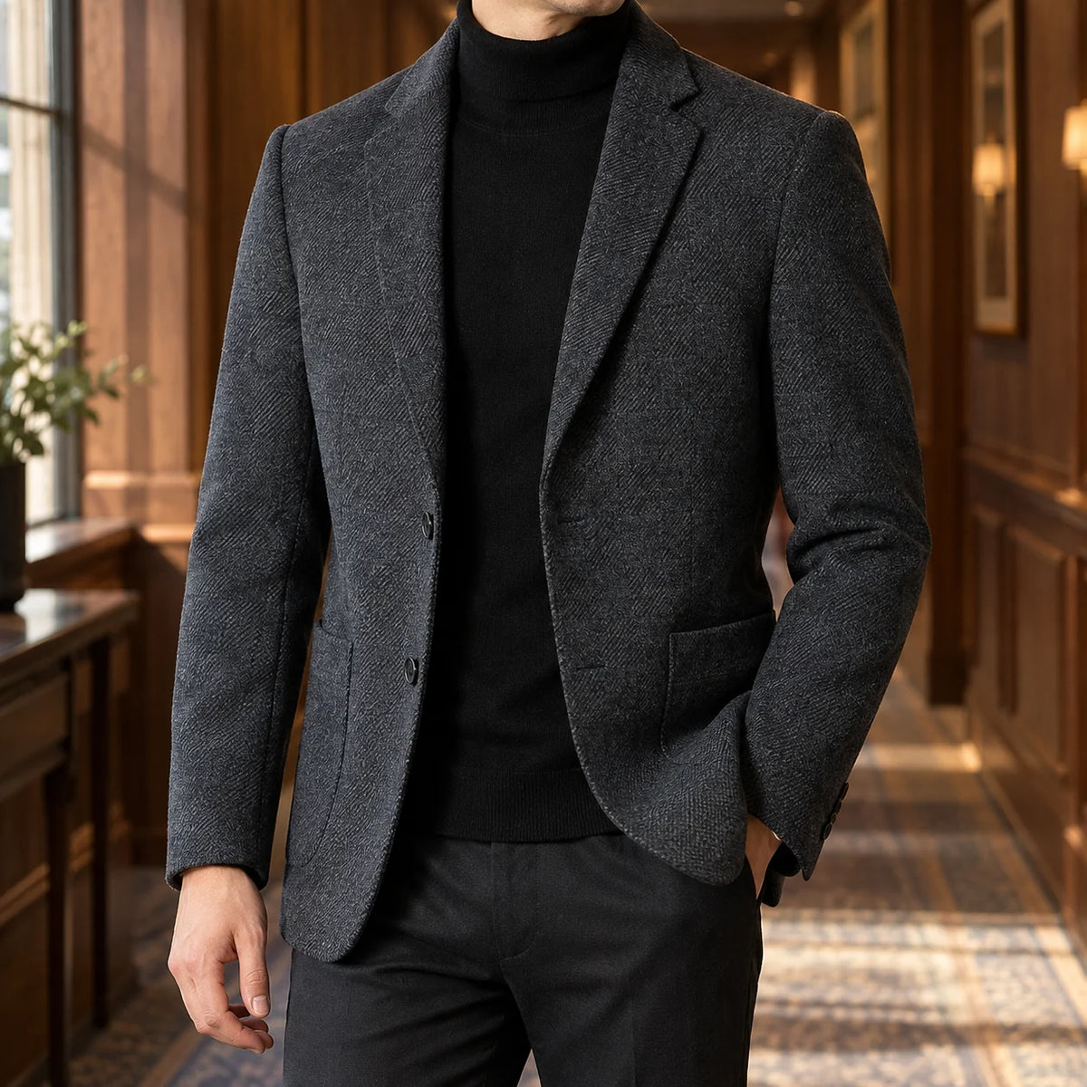 Aeron Men's Blazer | Softly Textured, Notched Lapels 0