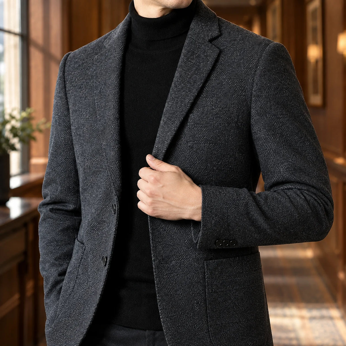 Aeron Men's Blazer | Softly Textured, Notched Lapels 1