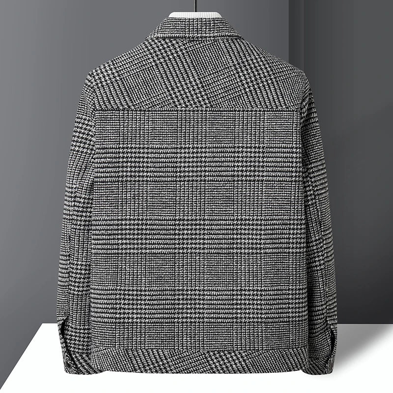 Alden Men's Wool-Blend Jacket | Check Pattern Structured Fit 2