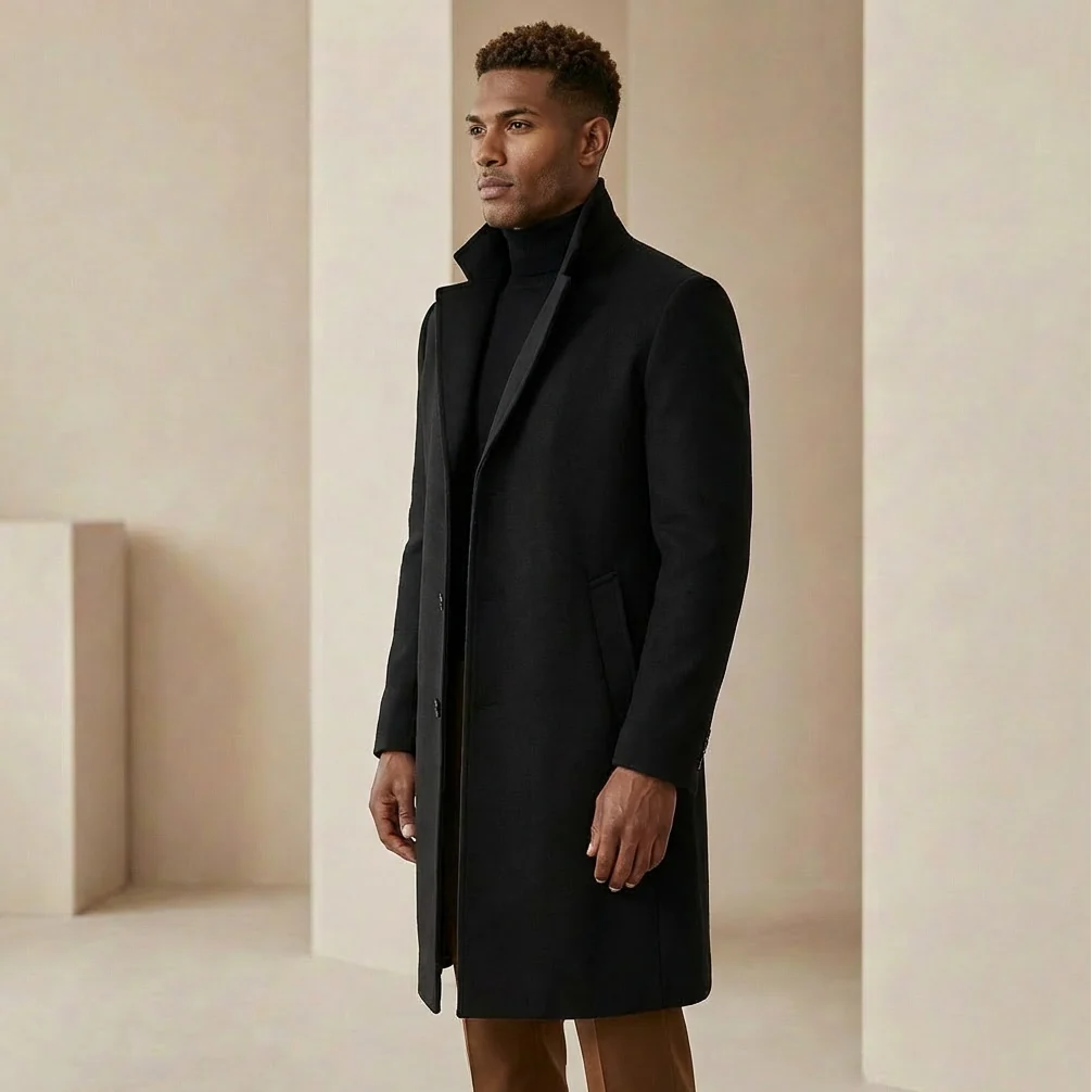 Caden Men's Overcoat | Slim-Fit Wool, Notched Lapel 2