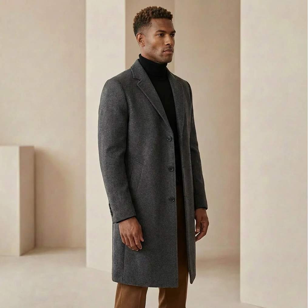 Caden Men's Overcoat | Slim-Fit Wool, Notched Lapel 3