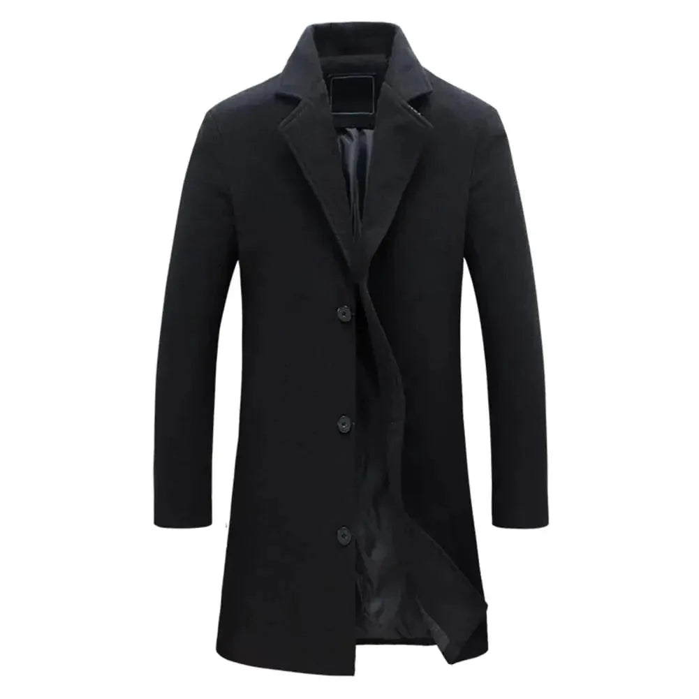 Caden Men's Overcoat | Wool-Blend, Full-Length 3