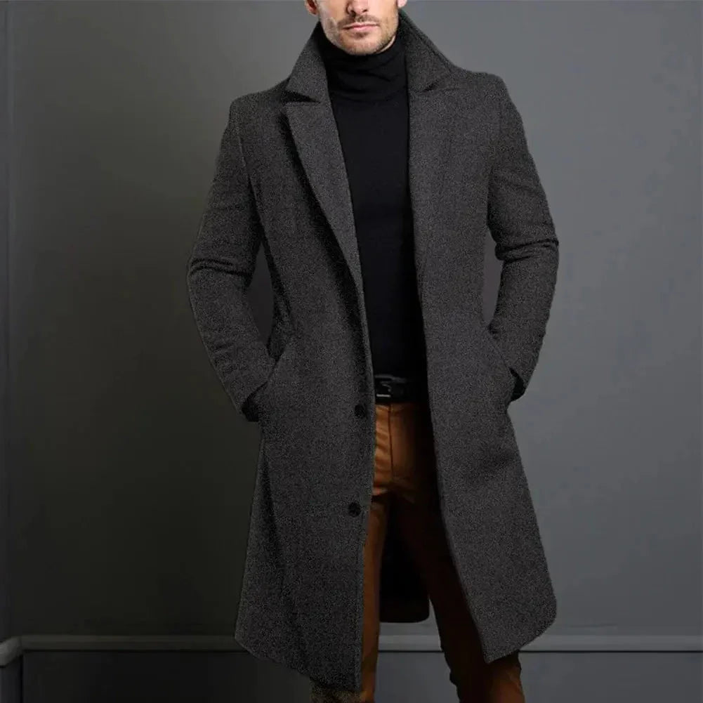 Caden Men's Overcoat | Wool-Blend, Full-Length 7