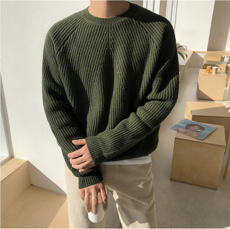 Galen Men's Sweater | Cotton Knit, Mock Neck, Relaxed Fit 2