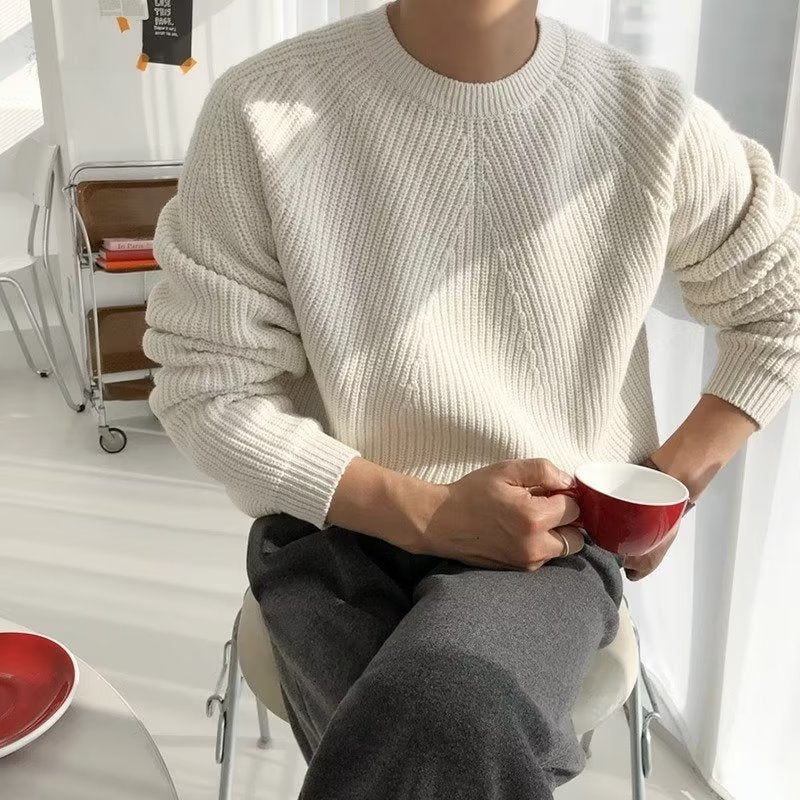 Galen Men's Sweater | Cotton Knit, Mock Neck, Relaxed Fit 4