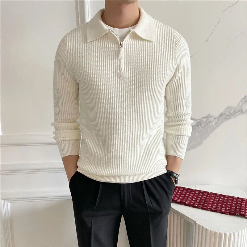 Gavin Men's Half Zip Sweater | Cotton Knit, Classic Fit 3