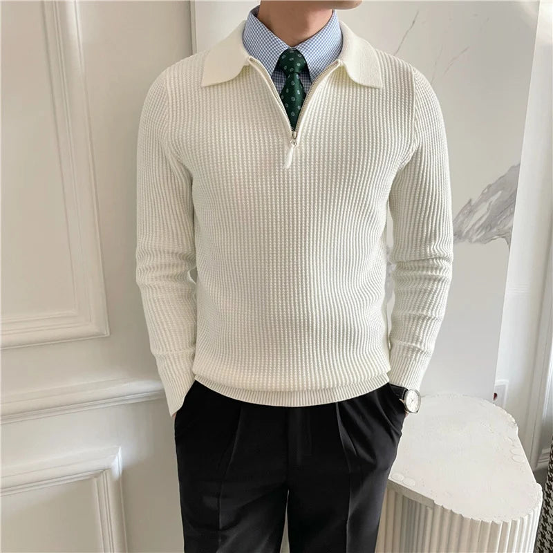 Gavin Men's Half Zip Sweater | Cotton Knit, Classic Fit 5