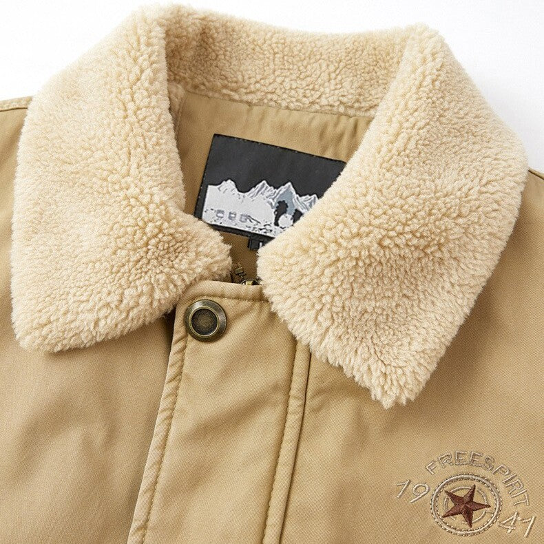 Kendrick Men's Jacket | Cotton Twill Shearling Collar 4