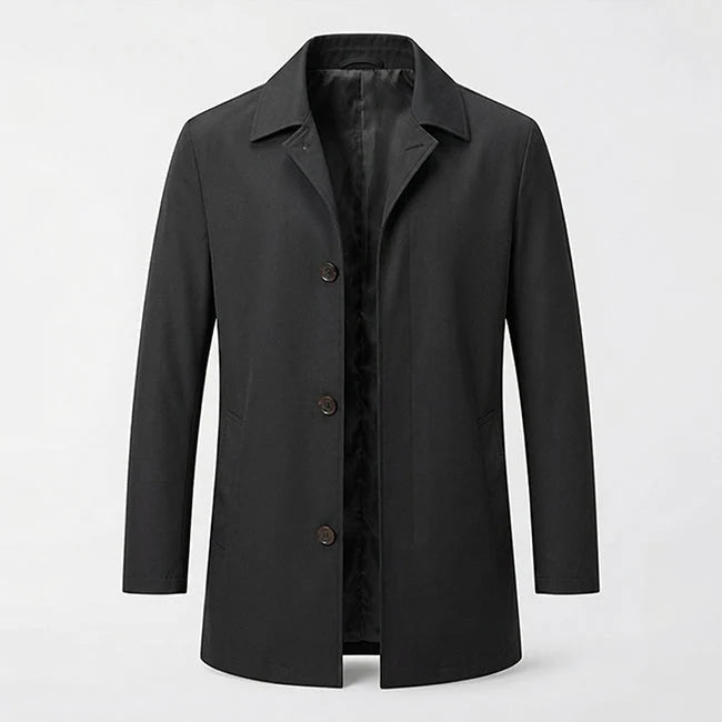 Maven Men's Trench Coat | Cotton-Rich Mid-Length, Classic Lapel, Lightweight 0