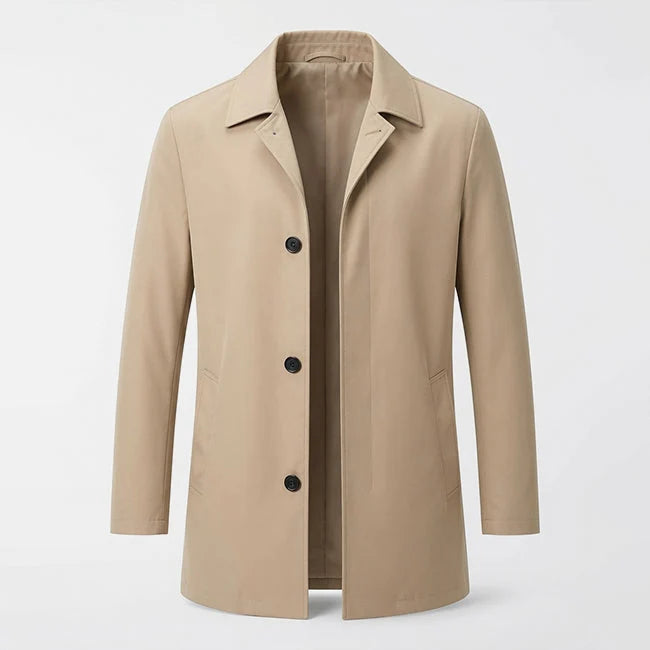Maven Men's Trench Coat | Cotton-Rich Mid-Length, Classic Lapel, Lightweight 5