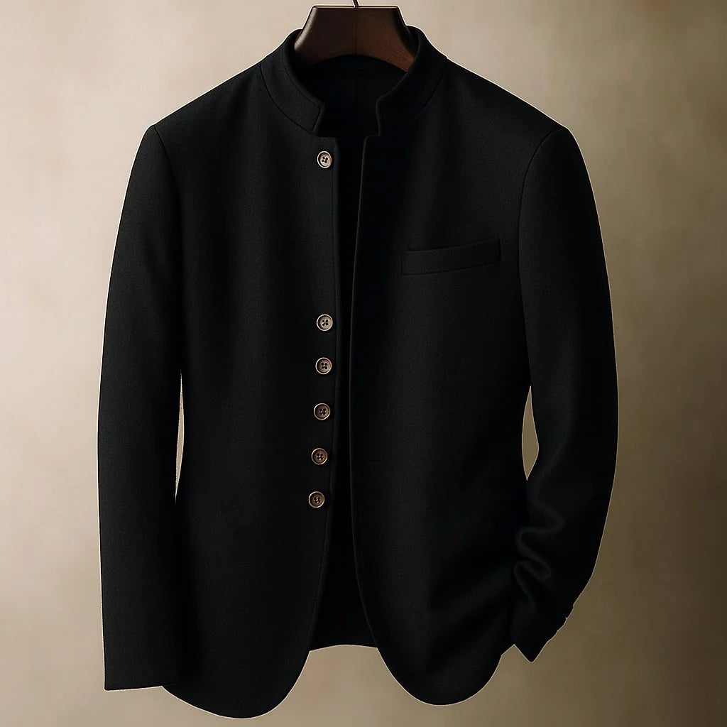 Maverick Men's Jacket | Wool-Look, Stand-Collar, Five-Button Closure 2