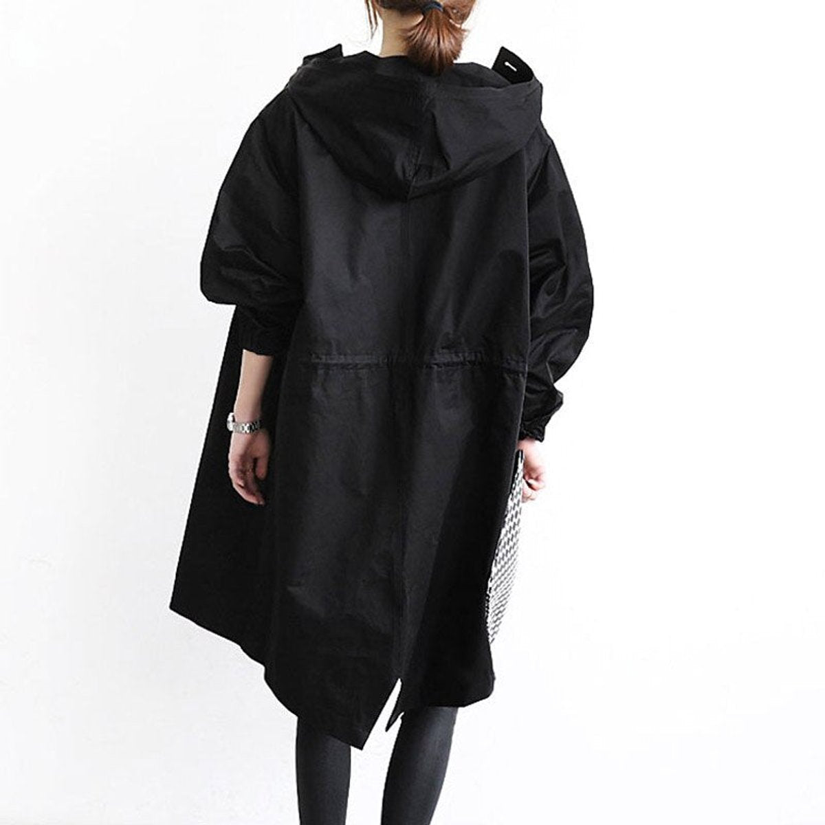 Oversized Midi Trench Coat with a Single-Button Front and Elasticated Cuffs 7