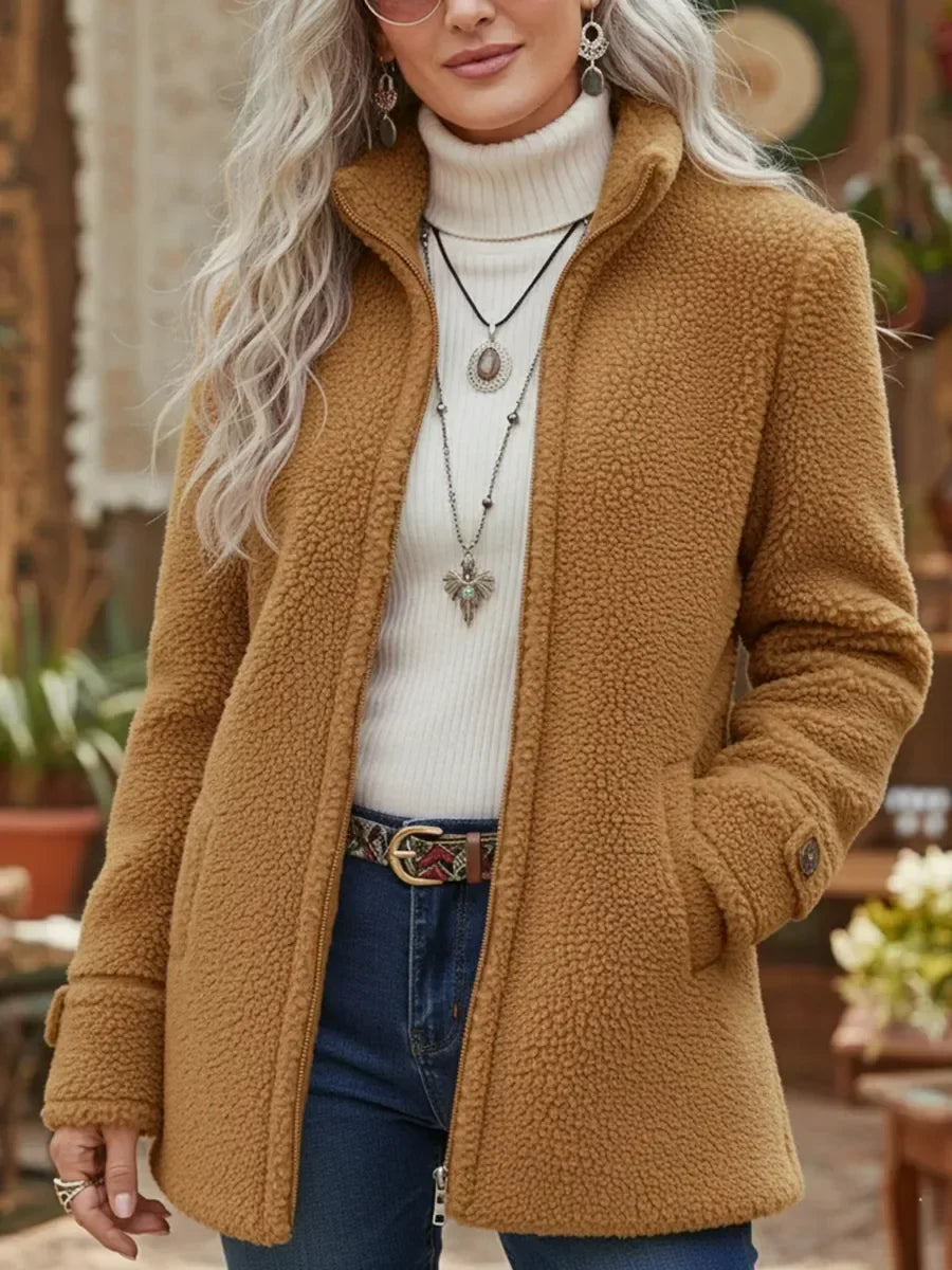 Relaxed Jacket with a Full Zip Front and a Stand Collar 2