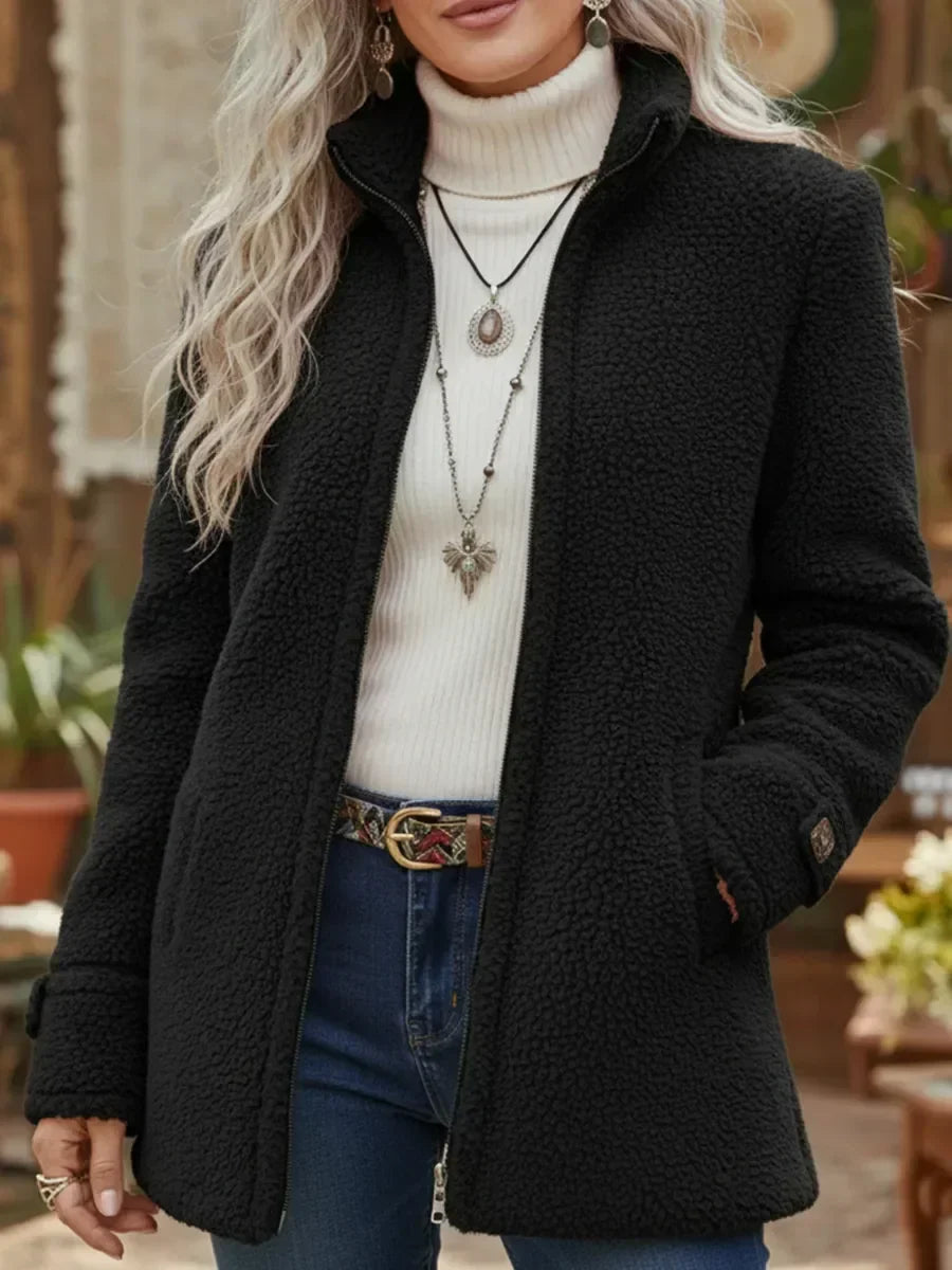 Relaxed Jacket with a Full Zip Front and a Stand Collar 3