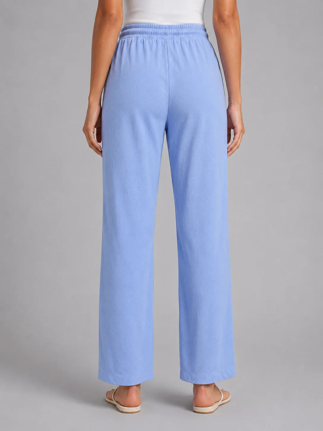 Knit Trousers with a Drawstring Waist and a Straight Leg