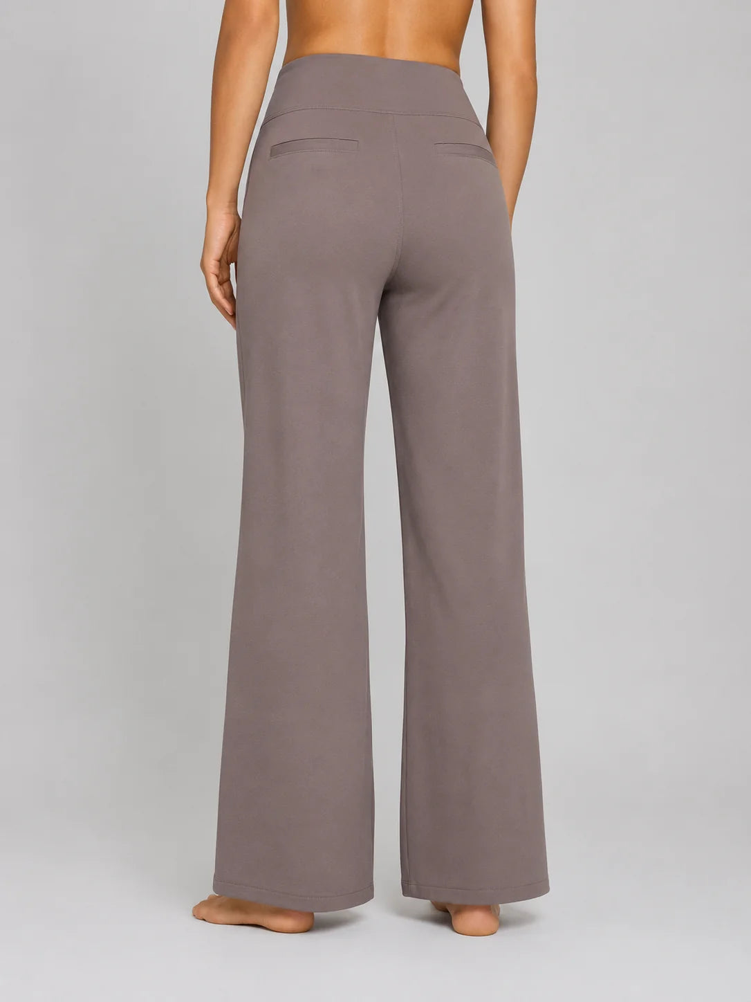 Knit Trousers with a Wide Waistband and Patch Pockets