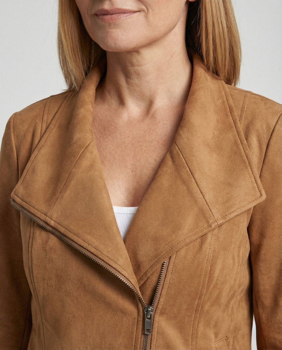 Tailored Biker Jacket with an Asymmetric Zip and Oversized Lapel 3