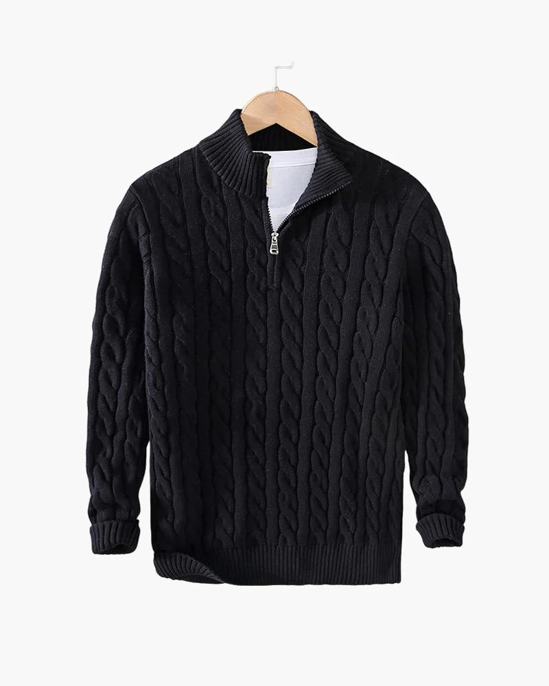 Talon Men's Half-Zip Sweater | Cable Knit Cotton, Tailored Fit 8