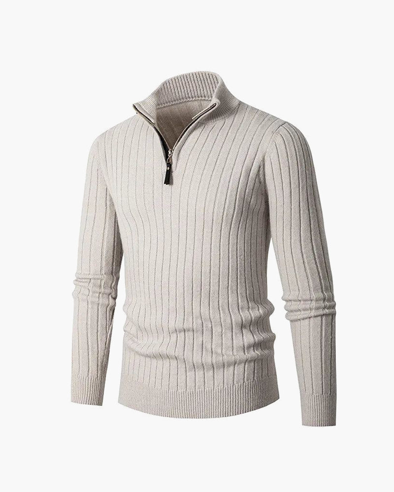 Zane Men's Half-Zip Sweater | Spun Natural-Fiber Blend, High Collar 0
