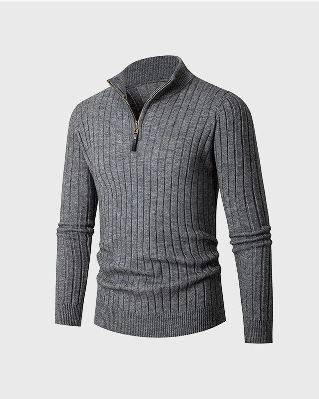 Zane Men's Half-Zip Sweater | Spun Natural-Fiber Blend, High Collar 4