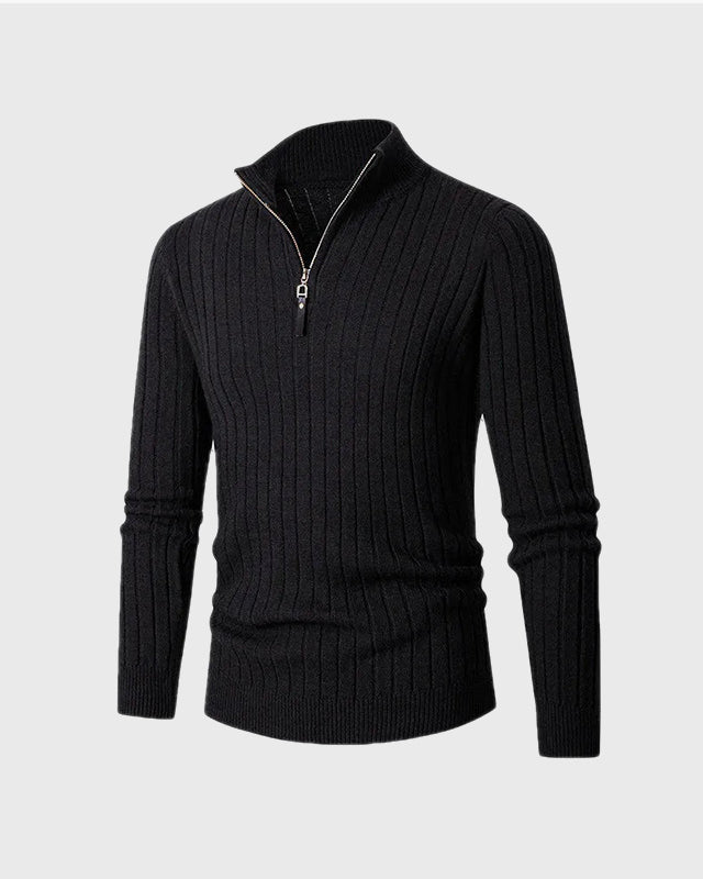 Zane Men's Half-Zip Sweater | Spun Natural-Fiber Blend, High Collar 6