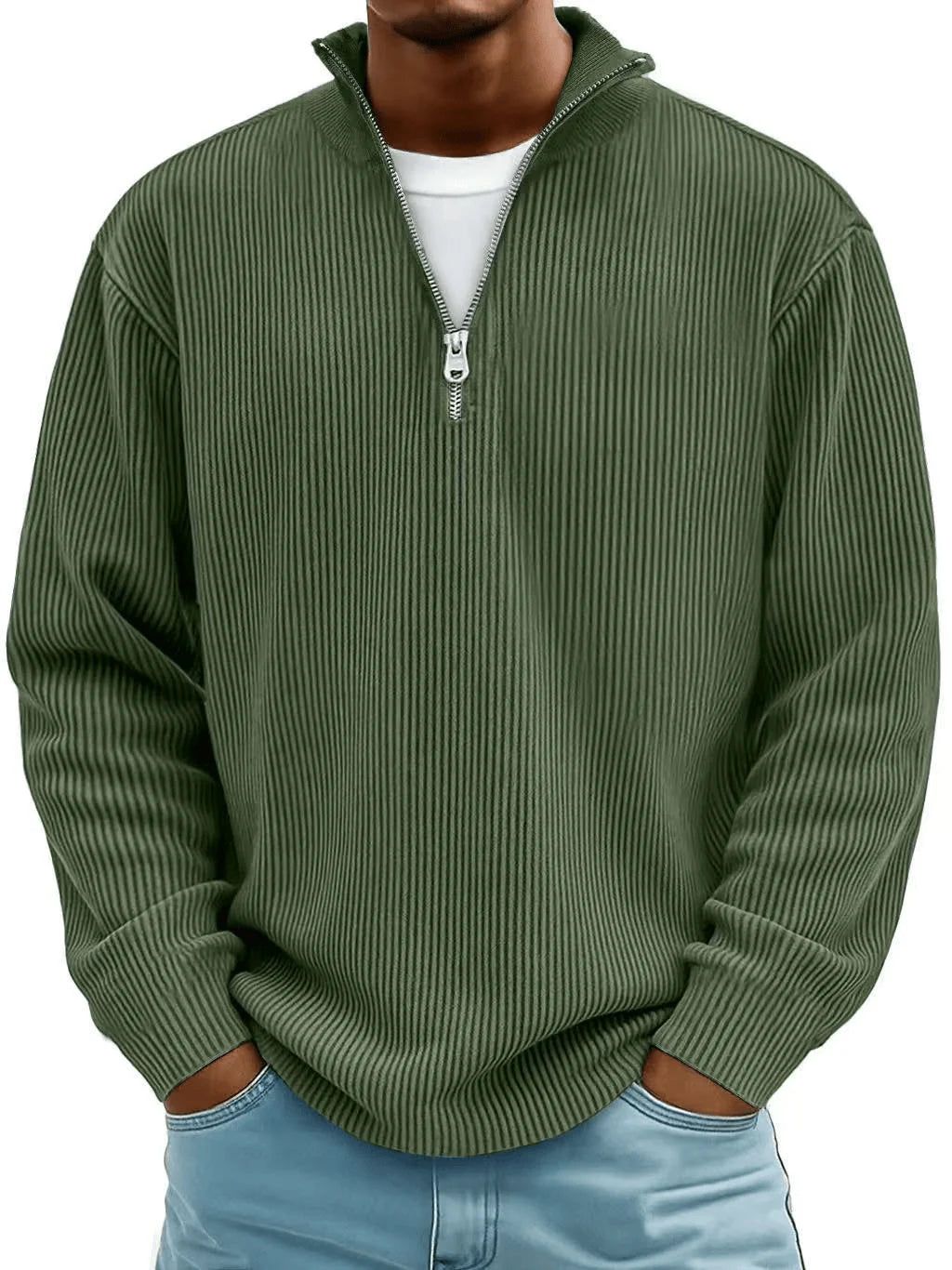 Zane Men's Half Zip Pullover | Ribbed Cotton, Classic Fit 7