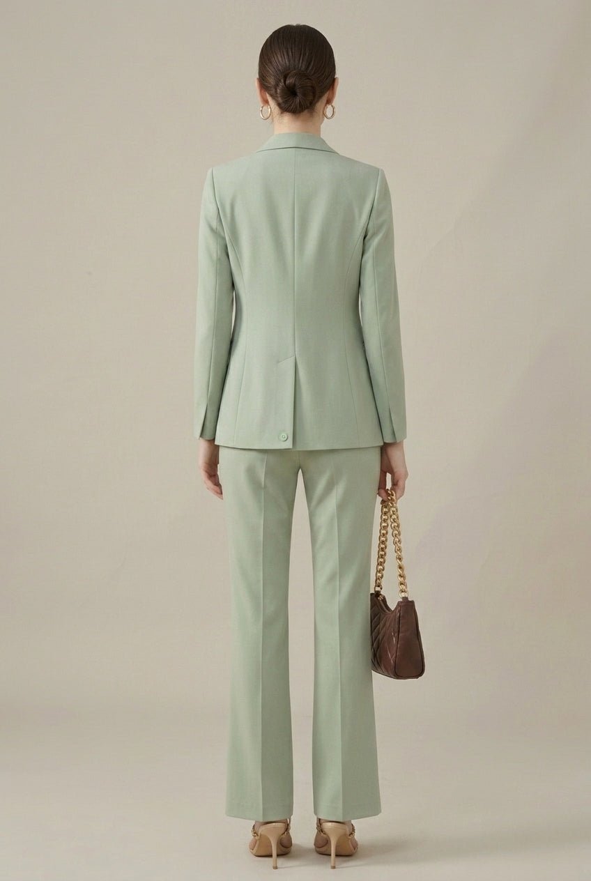 Tailored Blazer and Straight-Leg Trouser Set with Notched Lapels