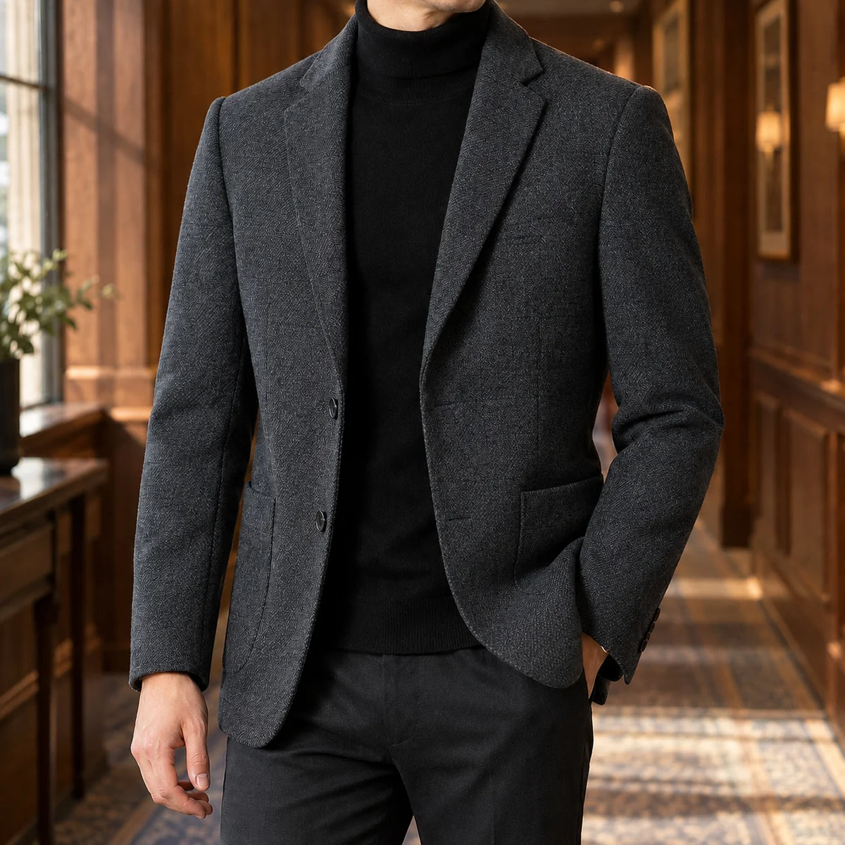 Aeron Men's Blazer | Softly Textured, Notched Lapels 2