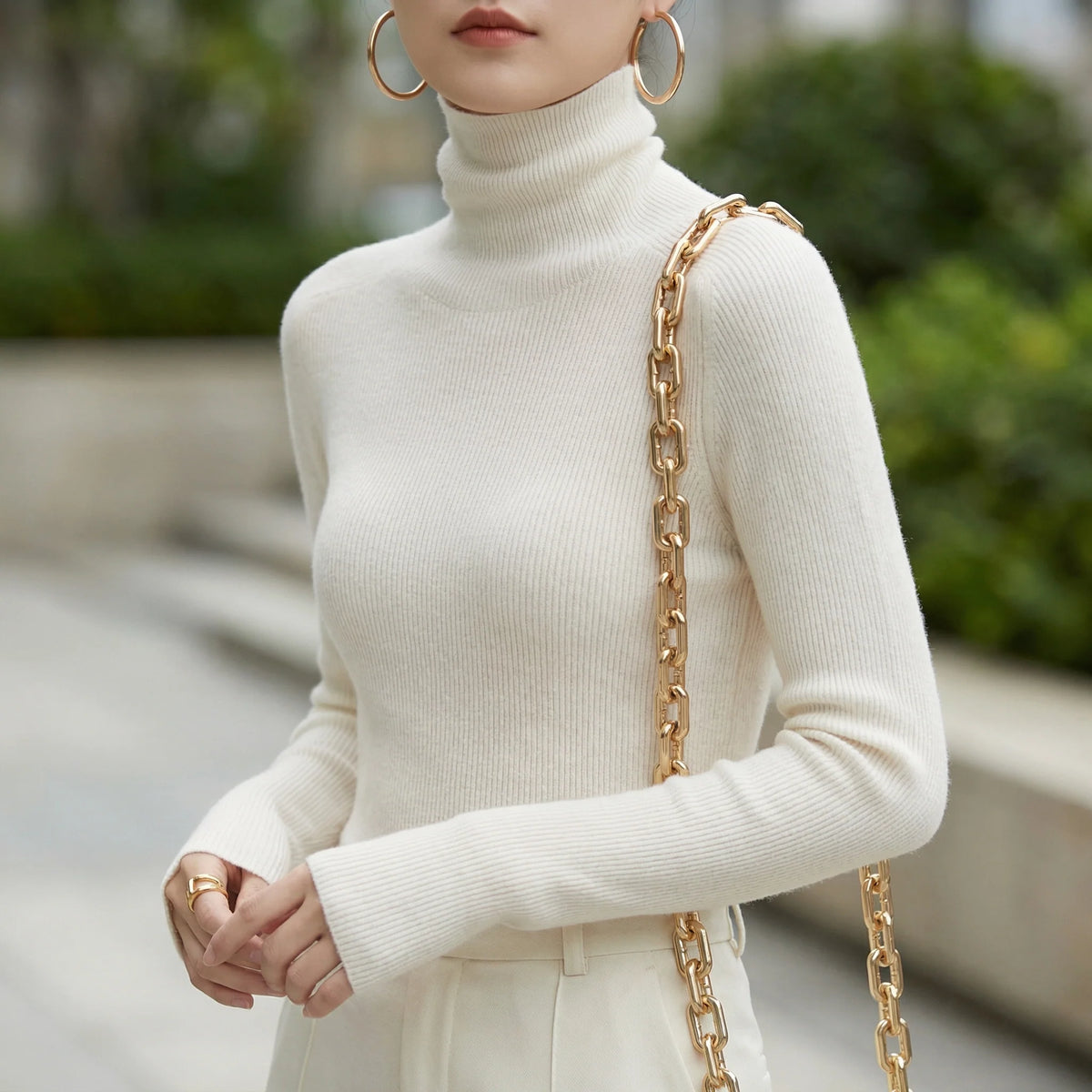 Aveline Unisex Turtleneck Sweater | Soft Wool-Look, Fitted Design 0
