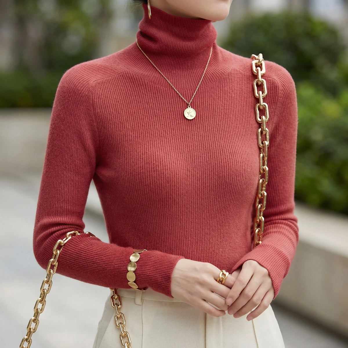 Aveline Unisex Turtleneck Sweater | Soft Wool-Look, Fitted Design 2