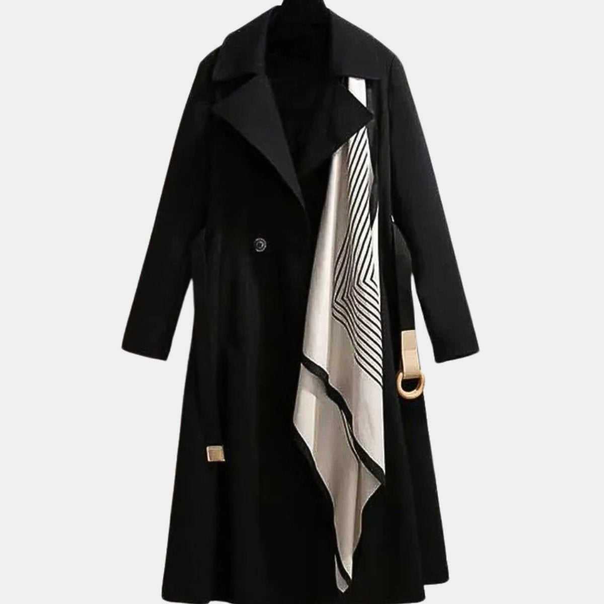Belted Midi Coat with a Notch Collar and Flap Pockets 2