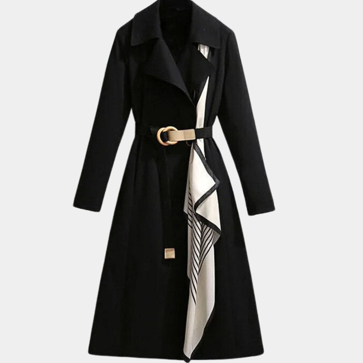 Belted Midi Coat with a Notch Collar and Flap Pockets 4