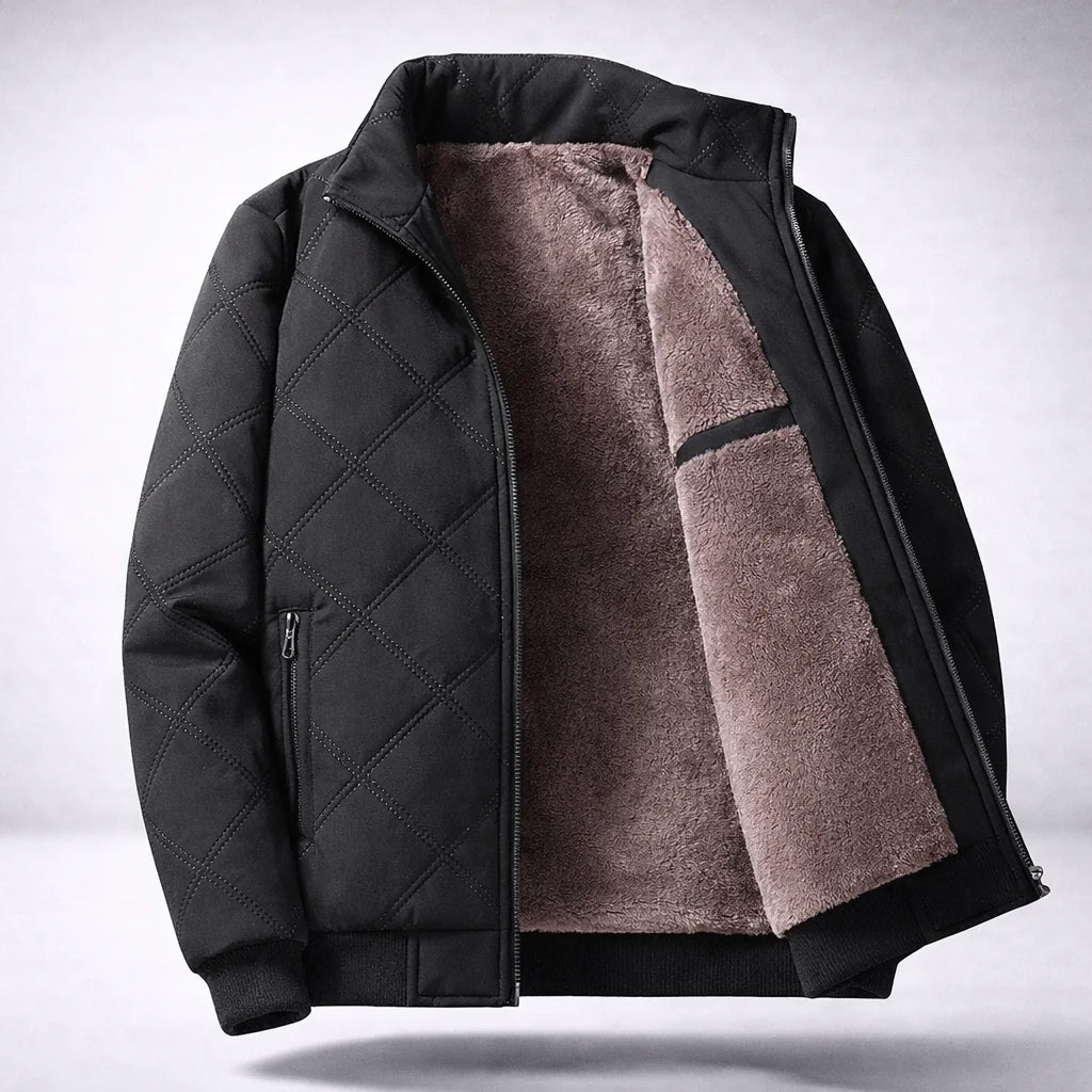 Caden Men's Jacket | Diamond-Quilted, Fleece-Lined Winter Coat 3
