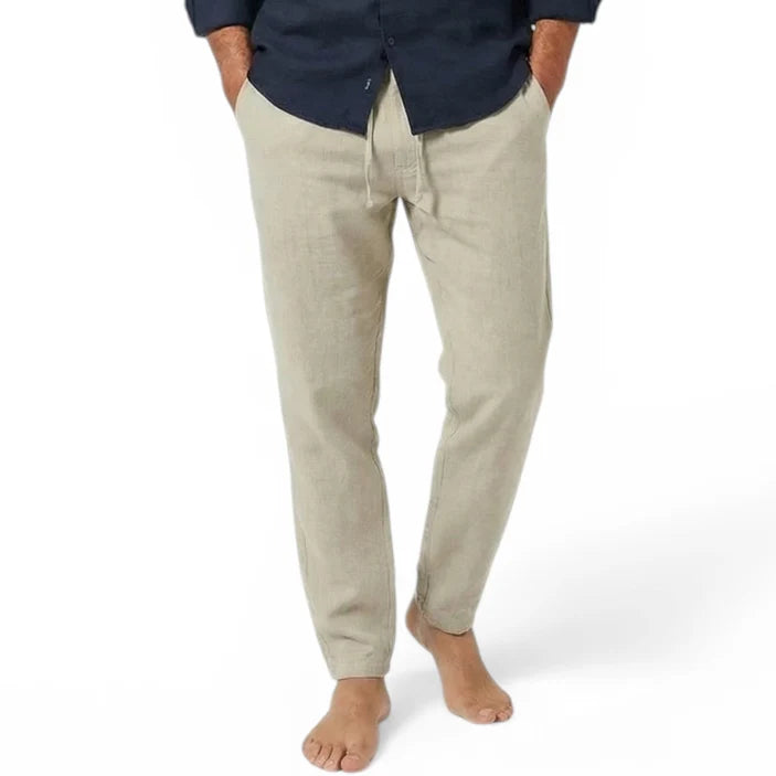 Caden Men's Linen Pants | Relaxed Fit, Elastic Waistband 1