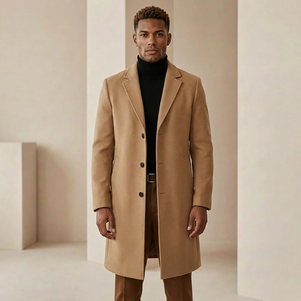 Caden Men's Overcoat | Slim-Fit Wool, Notched Lapel 0