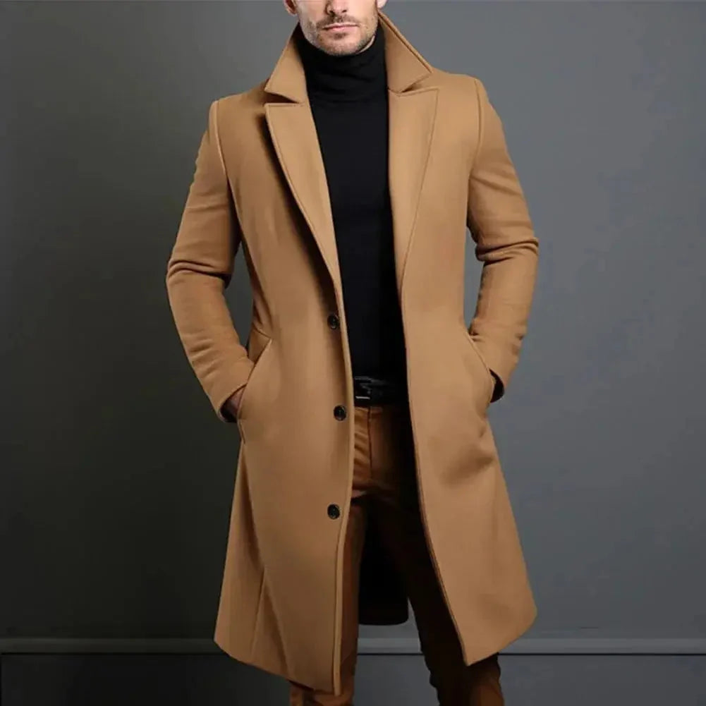 Caden Men's Overcoat | Wool-Blend, Full-Length 0