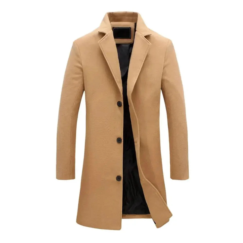 Caden Men's Overcoat | Wool-Blend, Full-Length 1