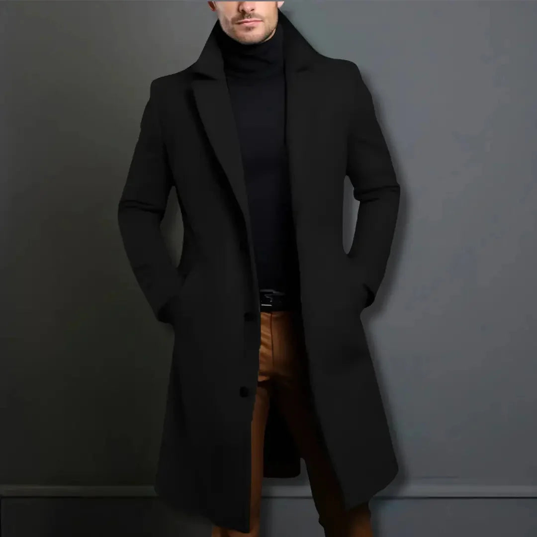Caden Men's Overcoat | Wool-Blend, Full-Length 2