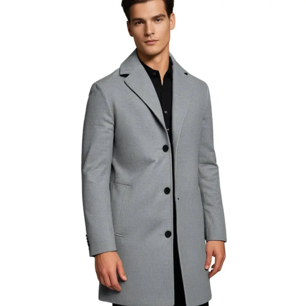 Caden Men's Overcoat | Wool-Blend, Full-Length 4