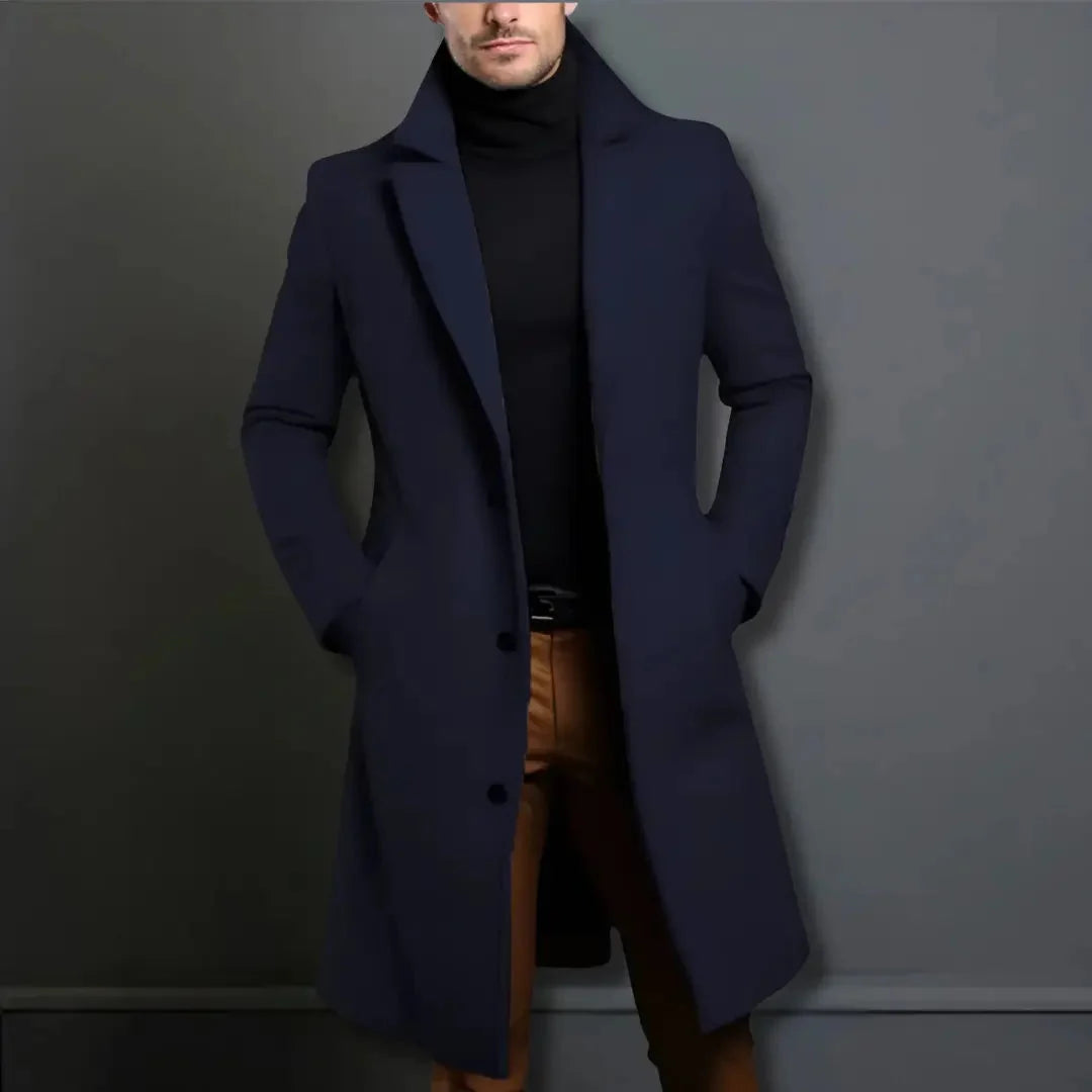 Caden Men's Overcoat | Wool-Blend, Full-Length 6