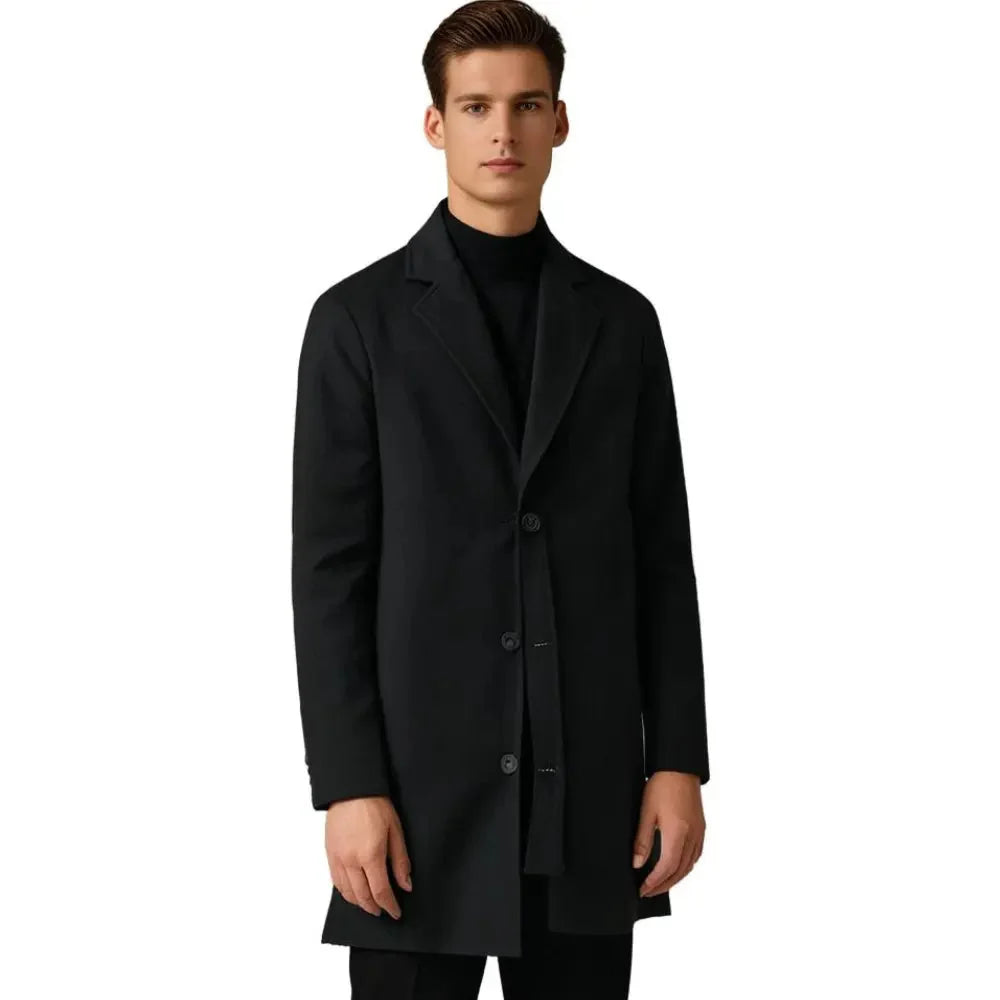 Caden Men's Overcoat | Wool-Blend, Full-Length 8