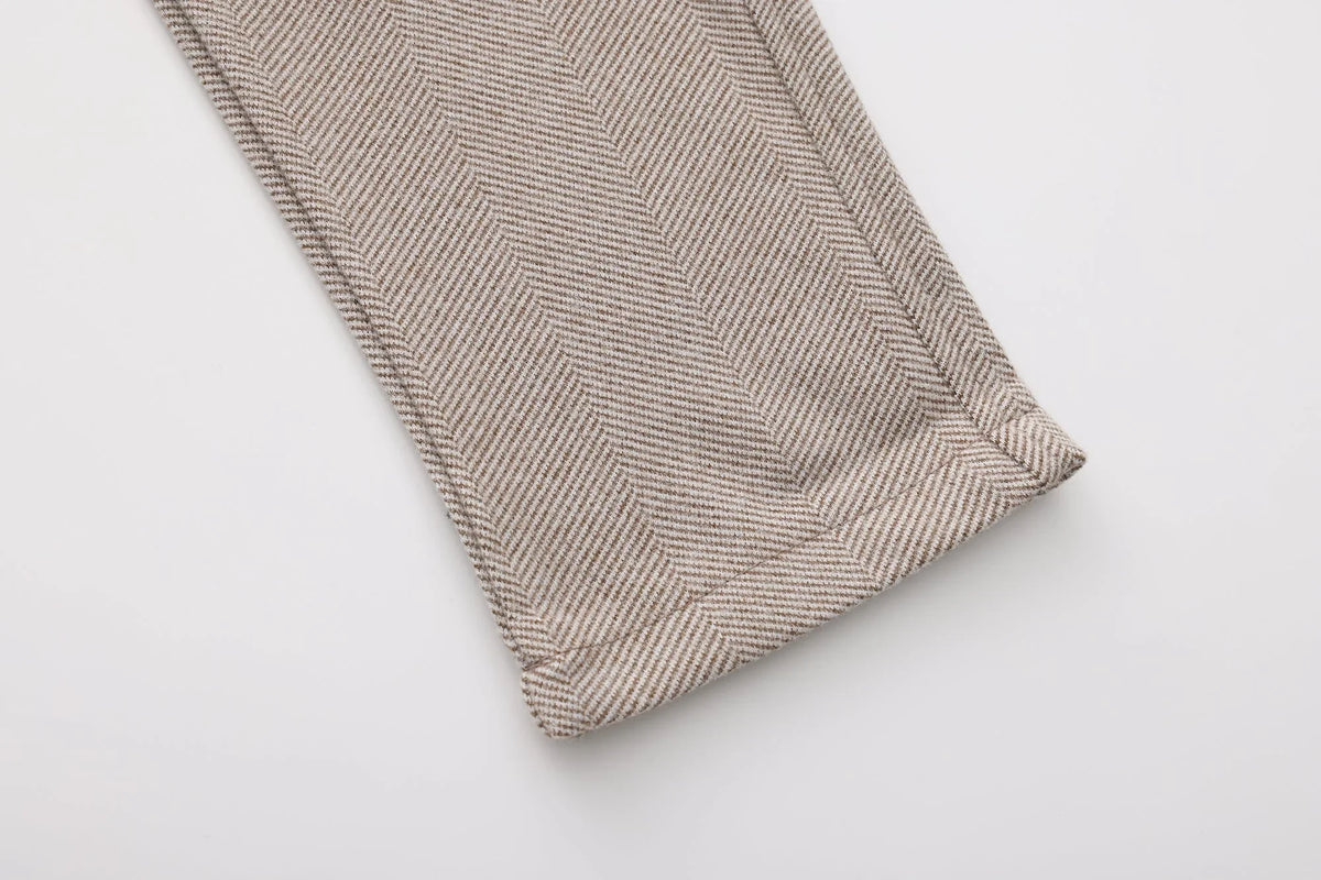 Caden Men's Trousers | Brushed Herringbone Fabric, Tapered Cut 3