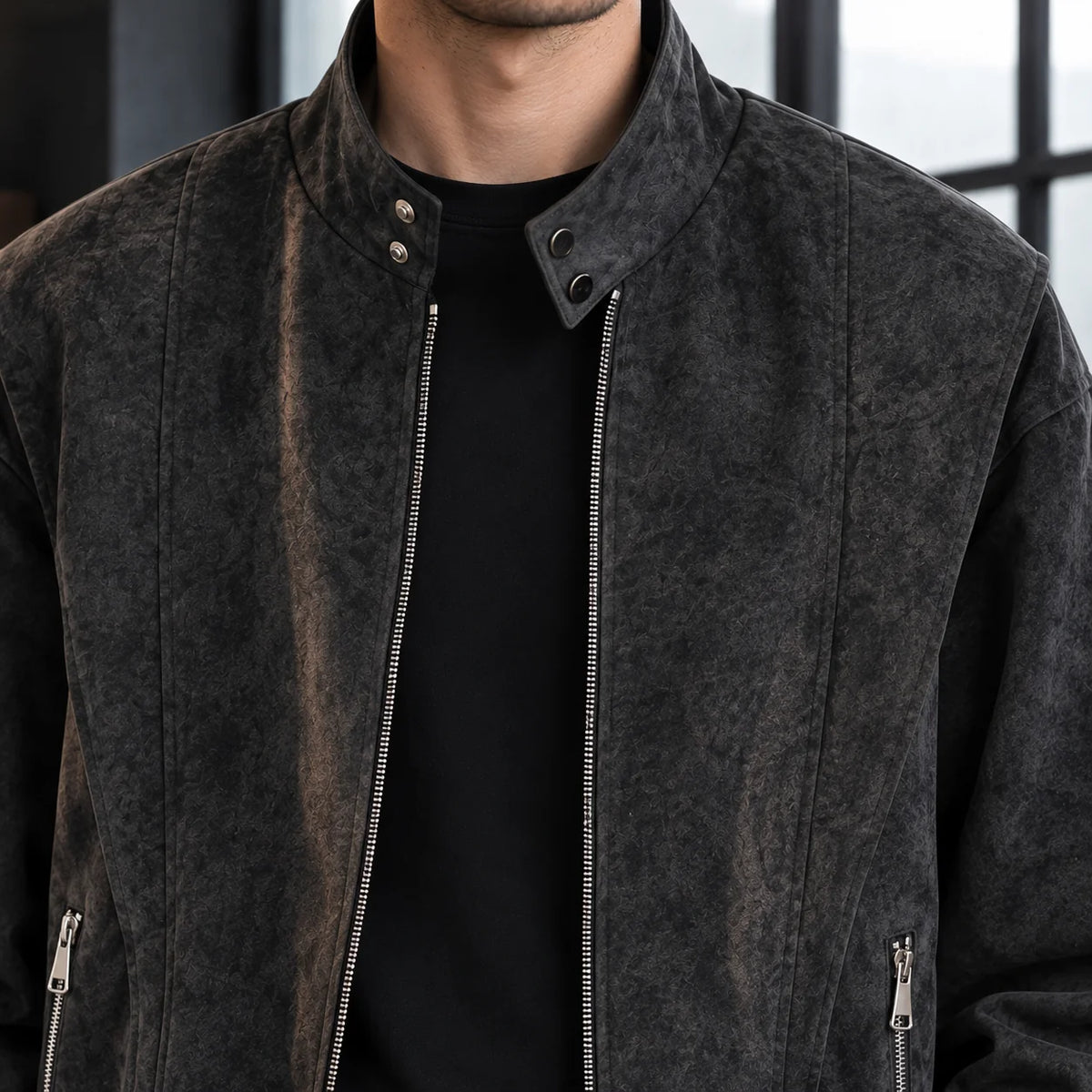 Dax Men's Jacket | Soft Woven Blend, Stand-Collar, Zip Front 1