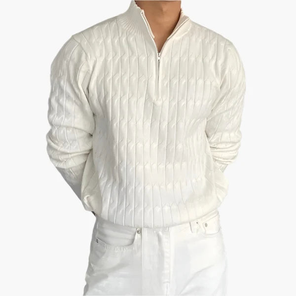 Galen Men's Half-Zip Sweater | Soft Cotton Cable Knit, Modern Classic 2