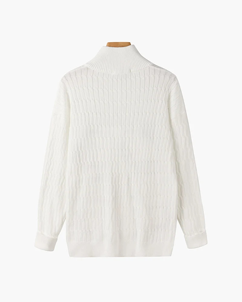 Galen Men's Half-Zip Sweater | Soft Cotton Cable Knit, Modern Classic 3
