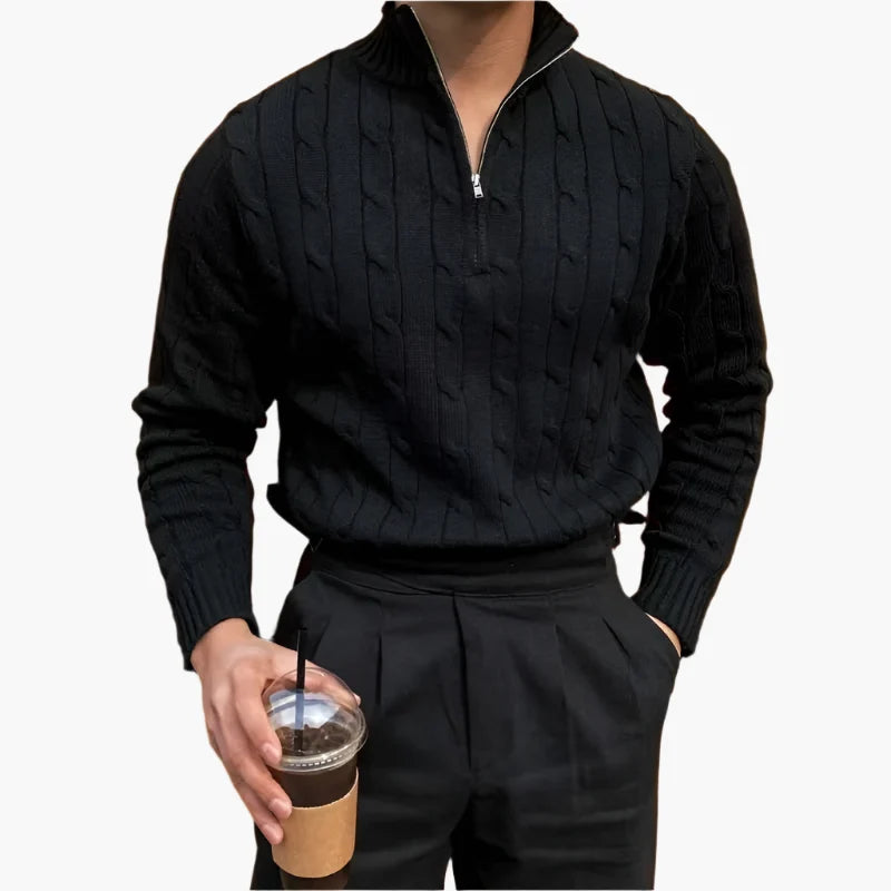Galen Men's Half-Zip Sweater | Soft Cotton Cable Knit, Modern Classic 8