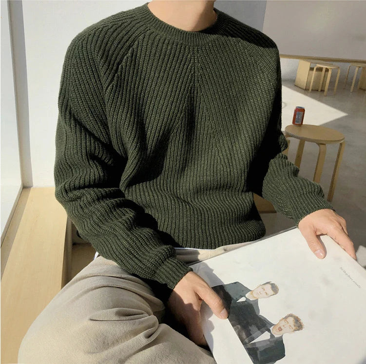 Galen Men's Sweater | Cotton Knit, Mock Neck, Relaxed Fit 6