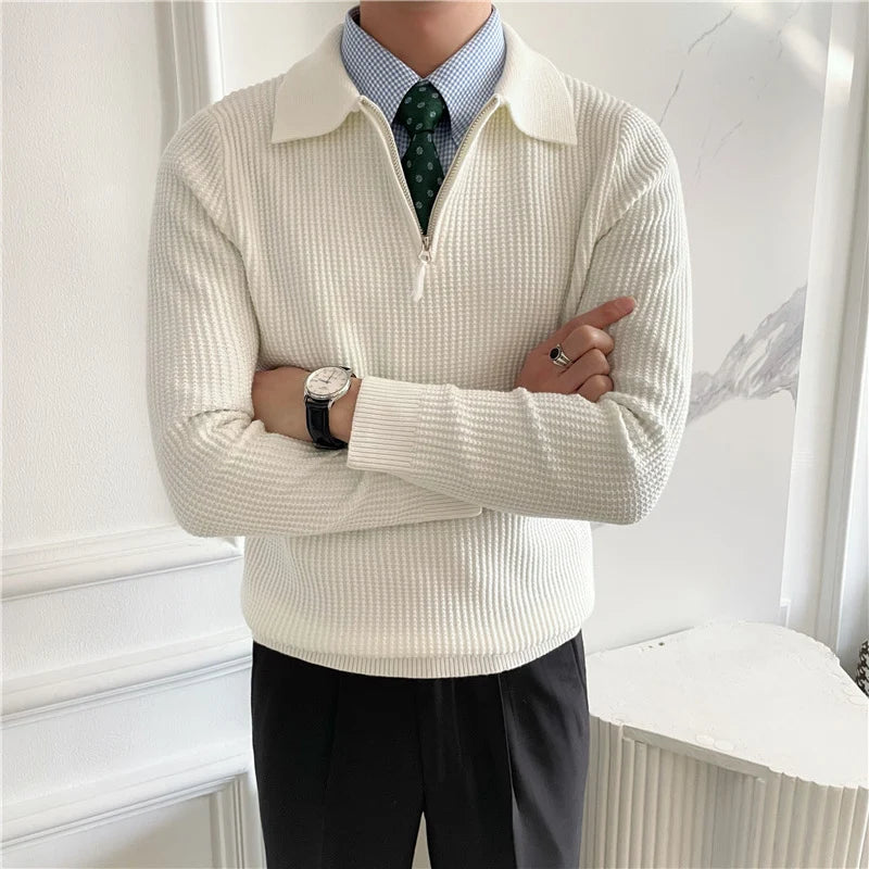 Gavin Men's Half Zip Sweater | Cotton Knit, Classic Fit 0