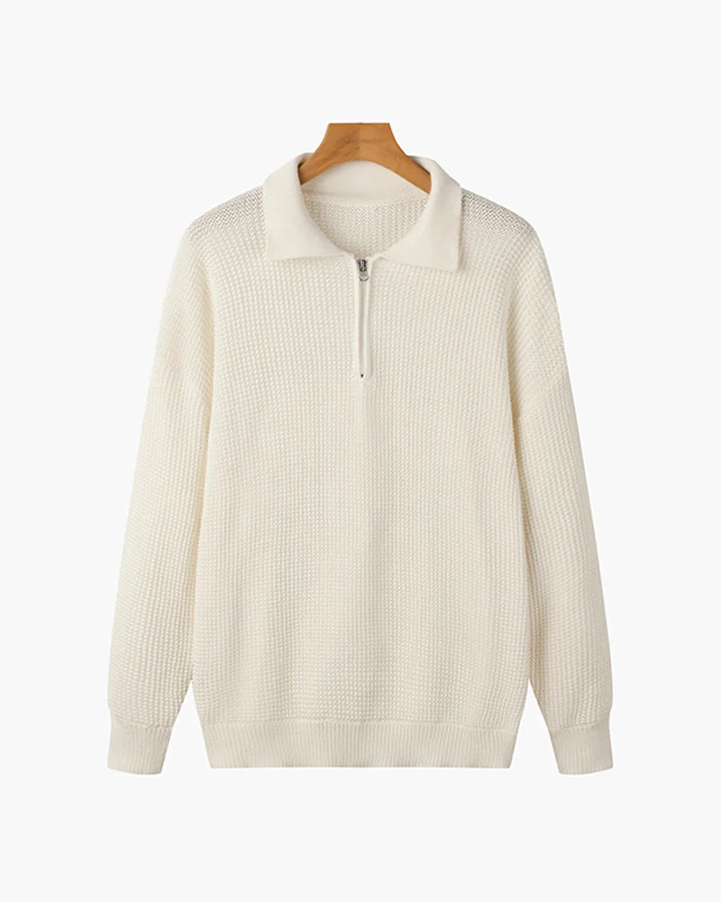 Gavin Men's Half Zip Sweater | Cotton Knit, Classic Fit 1
