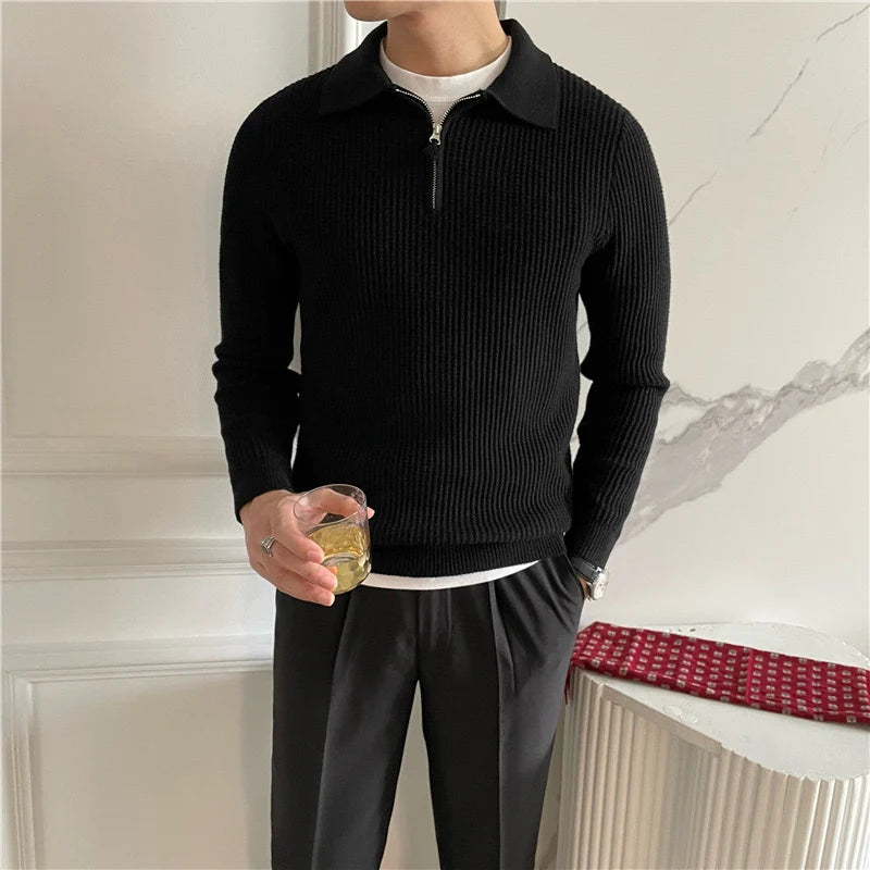Gavin Men's Half Zip Sweater | Cotton Knit, Classic Fit 9